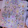 Pegatinas transfronterizas nuevas para decoración de uñas de Halloween, creando una atmósfera festiva con diseños de dibujos animados en relieve, decoraciones de uñas DIY