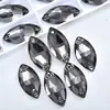 Accesorios de Diamante Irregulares Cosidos a Mano con Borde Biselado de Vidrio Marquise Hebilla Plana Galvanizada Fondo Plano Artículos Creativos para Decoración de Zapatos, Sombreros y Ropa DIY