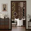 Cortina de Puerta Irregular Imitación Lino Nuevo Estilo Chino Patrón Floral y de Pájaros Cortina Hueca para Puerta Dormitorio Sala de Estar Vestíbulo Cortina Divisoria Venta al por Mayor