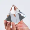 Pirâmide de Cristal Transparente Preta Simples com Escrituras Decoração Criativa para Escritório Peso de Papel para Desktop Artesanato Presente