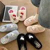 Pantuflas de algodón Sanrio Kitty, pantuflas de felpa cálidas de invierno para interiores para mujer, pantuflas antideslizantes para el hogar de otoño e invierno