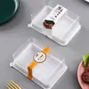 Caja Rectangular Transparente Pequeña Antivaho Rollo de Toalla Caja para Pastel de Ácido Láctico Caja para Pastel Selva Negra Caja para Empaque de Rollo Suizo