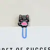 Clipes de papel de borracha macia em PVC de gato e cachorro de desenho animado fofo, material de papelaria criativo para estudantes, clipes de fichário coloridos, marcadores de página para escritório e documentos