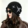 Gorro de punto con cordón estilo coreano para mujer, sombrero de lana para otoño e invierno, circunferencia de cabeza grande, hace que la cara se vea más pequeña, tejido, versátil, cálido y protege los oídos