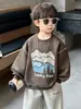 Moletom infantil, estilo primavera e outono para meninos, moderno e legal, blusa solta de manga comprida para bebês, nova blusa básica estilo coreano 2026