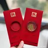 Adesivos de Telefone de Ouro Puro 999 para o Festival da Primavera, Artesanato em Metal de Envelope Vermelho de Alta Qualidade, Presentes para Reunião Anual