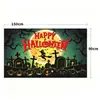 Decoração de Fundo de Bruxa Esqueleto Abóbora Palhaço para Novo Halloween Transfronteiriço Decoração de Atmosfera de Terror ao Ar Livre Pano Pendurado