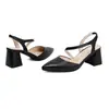 Sandalias de Tacón Alto para Mujer en Tallas 34-43, Punta Fina, Estilo Europeo y Americano, Cierre de Hebilla, Espalda Descubierta, Sandalias para Mujer de Talla Grande para Ventas Transfronterizas