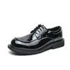 Zapatos derby transfronterizos para hombre de talla grande, zapatos de cuero brillante estilo coreano para hombre de negocios, zapatos de charol de moda