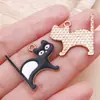 Desenho Fofo Gotejamento de Óleo Notas Musicais de Piano Gato Preto e Branco Pingente de Liga de Zinco Chaveiro DIY Acessórios de Joias