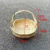 Cesta tejida de bambú hecha a mano Cesta agrícola para verduras Cesta de almacenamiento de producto nativo Cesta para huevos, verduras y frutas