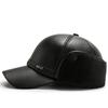 Gorro de béisbol grueso de invierno cálido para personas de mediana edad y ancianos, para exteriores, con protección para las orejas más terciopelo, sombrero grande para protección de las orejas, sombrero con logo pequeño