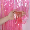 Decoração para festa de casamento, cortina de seda colorida dourada com chuva, adereços para fotos, festa de aniversário exclusiva
