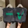 100% AlgodãoColete de Verão Sem Mangas para Crianças Maiores Meninos Meninas Nova Camiseta Básica de Algodão Puro Estilo Street Coreano