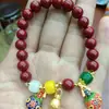 Pulsera de cinabrio pulsera arena dorada púrpura bestia dorada pulsera para mujer simple retro estilo étnico joyería regalo para año de nacimiento