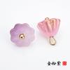 Pies de cobre de vidrio cárdigan cheongsam para mujer joyería costura a mano hebilla de color forma de flor abrigo abrigo camisa camisa botón de camisa