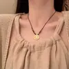 Shanmu Hecho a Mano "Brújula de los Ocho Tesoros" Retro Disco Dorado Colgante Collar para Mujer Nicho Accesorios de Collar Cadena para Suéter