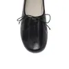 Versión de piel de oveja de los clásicos zapatos retro de ballet tipo abuela para mujer, zapatos planos con cordones de punta redonda, zapatos de ballet cómodos de cuero suave