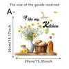 Decoración de Pared para Cocina y Restaurante Estilo Americano Transfronteriza Pegatinas de Pared Utensilios de Cocina Creativos Flores de Pan Pegatinas con Lema en Inglés