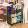 Estantería de pie, mueble de almacenamiento para sala de estar, estante de pared integrado junto al escritorio, estantería de hierro móvil