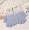 Guantes de Invierno Cálidos Estilo Coreano Color Degradado para Estudiantes Engrosados Lindos Bordado Color Contrastante Dos Dedos Expuestos Pantalla Táctil Ciclismo Dedos Completos