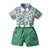 Ropa para Hermanos Exportación Primavera y Verano Nueva Ropa Infantil Niños Camiseta de Manga Corta Shorts Traje de Tirantes Niñas Falda Floral Venta al por Mayor