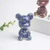 Cascalho de Cristal Natural Resina Epóxi Coração Urso Violento Enfeites de Decoração para Casa Sala de Estar Interior de Carro Cristal de Ametista