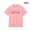 Camiseta de Algodón Pesado Moda Americana Transfronteriza Estampado de Letras Supreme Cuello Redondo Manga Corta Unisex Holgada Casual para Hombres y Mujeres