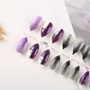 Serie de Impresión de Color Casual Garra de Águila Pequeña Manicura Portátil para Mujeres 24 Piezas Manicura Terminada Uñas Almendradas