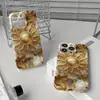 Estilo europeo y americano, retro, lujo ligero, diseño de sol chapado en oro, funda de teléfono impresa de alta definición, adecuada para múltiples modelos de teléfono, con recortes precisos, funda para Apple