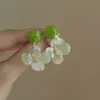 Brincos de Pino Flor de Resina Fresca de Verão para Mulheres Novo Estilo Mori-kei Brincos de Nicho Design Estilo Férias na Praia Acessórios de Orelha