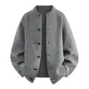 Otoño Invierno 2026 Nuevo Suéter Cardigan de Punto Simple Holgado Cuello Redondo para Hombre Estilo Coreano Juvenil Casual Cardigan Prendas de Abrigo