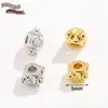 Revestido com Ouro Real 18K, Contas Espaçadoras Vazadas Estilo Chinês, Contas Soltas, Pulseira de Contas, Materiais para Acessórios de Joias DIY
