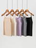Camisola de Punto de Cachemira para Mujer, Nuevo Estilo Otoño e Invierno, Hombros Descubiertos, Color Sólido, Corte Ajustado, Ceñida a la Cintura, Sin Mangas, Camiseta Base Corta