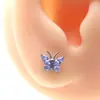 Populares Aretes de Mariposa con Circonitas de Aleación de Titanio F136, Modernos, Sencillos y Versátiles Aretes de Clavo para Cartílago Auricular, Joyería para Piercings