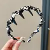 Diadema Ondulada Marrón para Mujer, Uso Diario, Antideslizante, con Dientes, para Lavarse la Cara, Accesorio para el Cabello