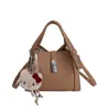 Bolso Pequeño Estilo Cesta de Verduras Simple para Mujer, Nuevo Bolso Cruzado Vintage 2026, Bolso de Mano Versátil de Primavera con Patrón de Lichi, Bolso Cubo