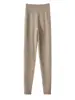 Pantalones de cachemira de cabra 100 % pura para mujer, pantalones de cachemira gruesos de cuatro capas, leggings cálidos, ropa interior ajustada, nuevos para otoño e invierno.