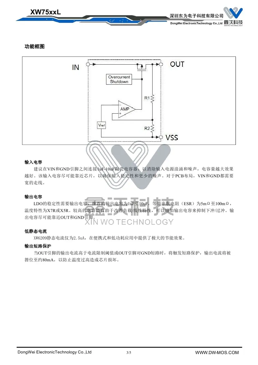 XW75xx(鑫沃-XW) 5~3Vout  150mA-0