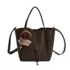 Bolso Cubo Retro Maillard Transfronterizo para Mujer, Bolso Cubo de Nicho, Súper Popular, Textura de Alta Calidad, Bolso de Hombro Cruzado