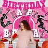 Conjunto de Decoração de Festa de Aniversário de Basquete Transfronteiriça Banner de Feliz Aniversário de Basquete Feminino NBA Banner de Fundo de Aniversário Esportivo