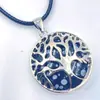 Ventas Directas de Fábrica Tendencia Europea y Americana Personalizado Piedra Natural Estilo Ins Moda Árbol de la Vida Colgante de Aleación