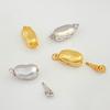 Plata Esterlina S925 Brillante Hebilla de Palo de Haba Ancha DIY Hebilla de Perla Cabeza Pulsera Collar Hebilla Lingote Accesorios de Joyería