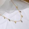 Nina Cross-border Amazon Color Zircon Colar Feminino Europeu e Americano Luz Luxo Personalizado Trendy Square Clavícula Corrente Hot Sale