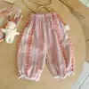 ¡En stock!!! Pantalones Cortos Casuales Elegantes de Verano para Niñas, Pantalones Finos Cómodos Anti-Mosquitos, Pantalones Tipo Linterna Jogger para Niñas