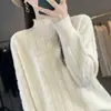 Top de Punto Grueso con Perlas de Cuello Alto Estilo Coreano Nuevo para Mujer Otoño e Invierno 2026 Tallas Grandes Ropa para Mujer Suéter de Punto