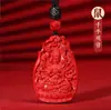 Auténtico Colgante Buda de Arena Roja de los Ocho Deidades Guardianas del Año de Nacimiento Estilo Mano de Buda Colgante del Año de Nacimiento Alto Contenido de Cinabrio Al por Mayor