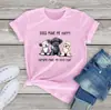 Nova camiseta fofa estampada com três cachorros, verão, manga curta, unissex, uma geração, gola redonda