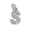 [Procesamiento Personalizado] Colgante de Acero Inoxidable con Incrustaciones de Diamantes de 26 Letras Estilo Europeo y Americano Transfronterizo para Collar y Pendientes DIY Accesorios Hechos a Mano