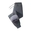 Calça Grossa Aconchegante Forrada com Fleece Outono Inverno para Homens, Tamanho Grande Algodão Casual Esportiva, Calça Quente de Pai Transfronteiriça